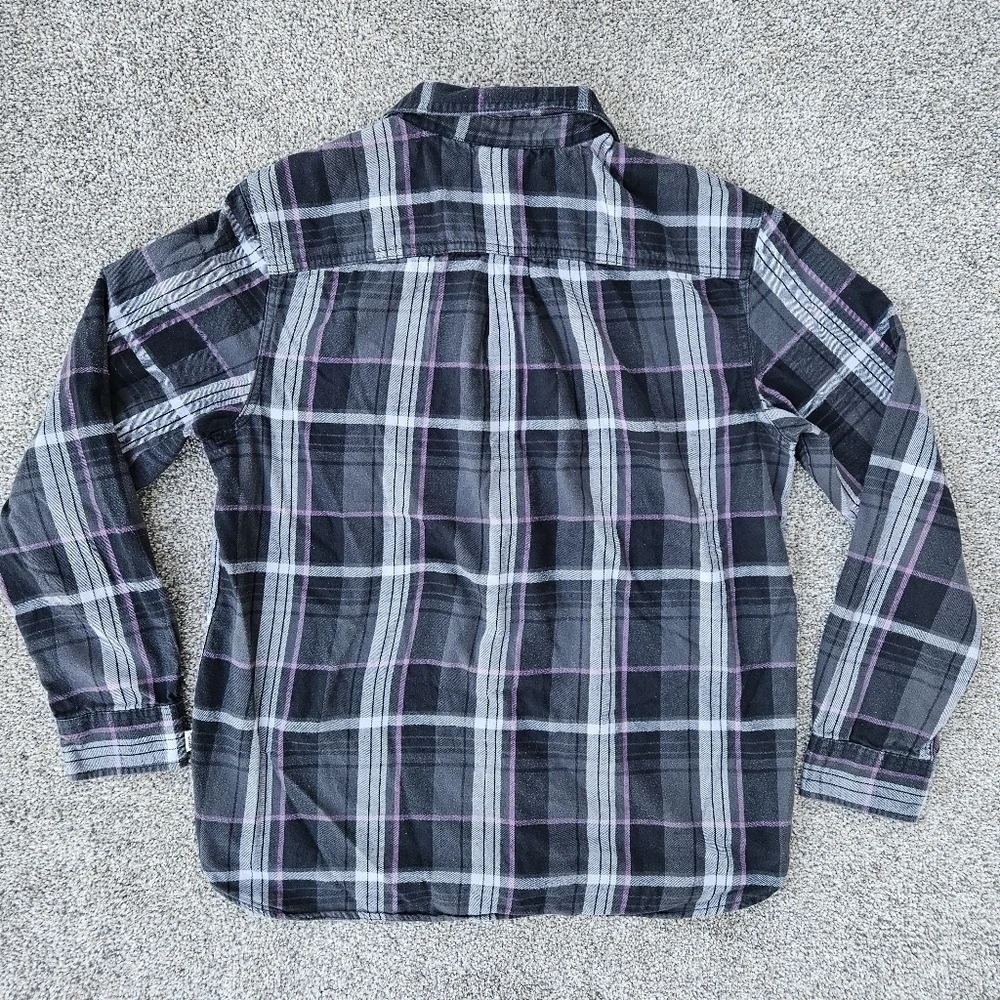 The North Face Arroyo Lightweight Flannel Shirt Black Purple Plaid Men's Large